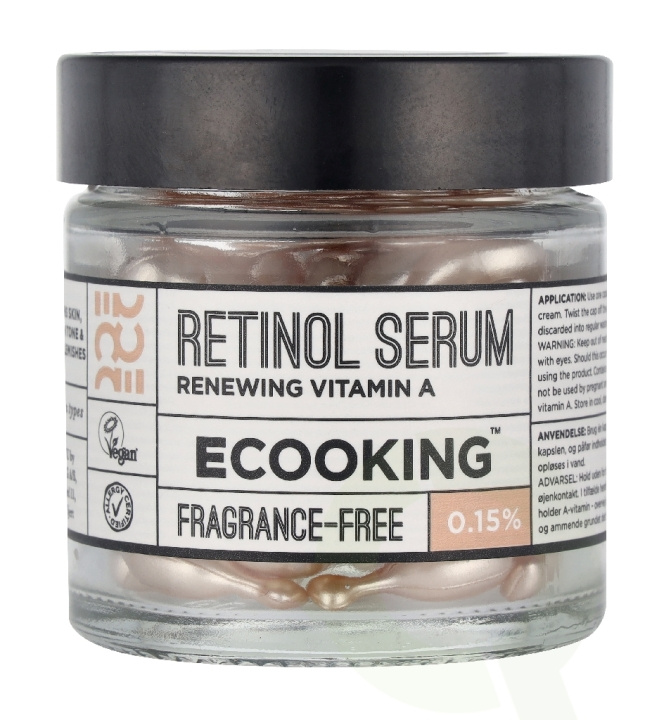 Ecooking Retinol Serum Renewing Vitamin A 20 ml 60 Capsules Fragrance Free in de groep BEAUTY & HEALTH / Huidsverzorging / Gezicht / Huidserum bij TP E-commerce Nordic AB (D42971)