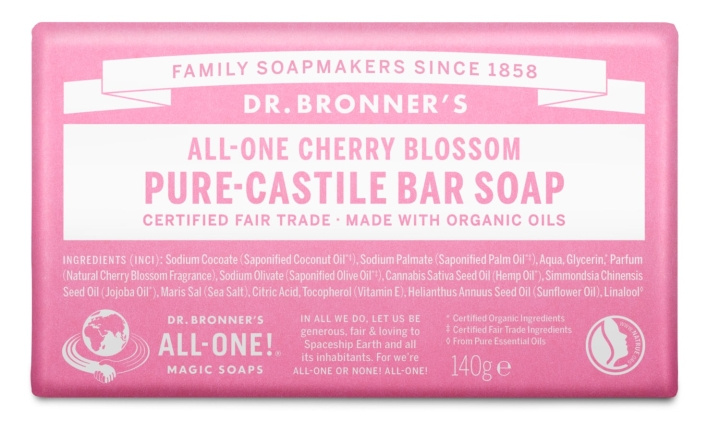 Dr. Bronner\'s - Zeep in staaf Cherry Blossom 140 g in de groep BEAUTY & HEALTH / Huidsverzorging / Lichaamsverzorging / Geurende zeep bij TP E-commerce Nordic AB (D43069)