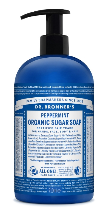 Dr. Bronner\'s Dr. Bronner\'s - Organic Sugar Soap Peppermint 710 ml in de groep BEAUTY & HEALTH / Huidsverzorging / Lichaamsverzorging / Geurende zeep bij TP E-commerce Nordic AB (D43101)