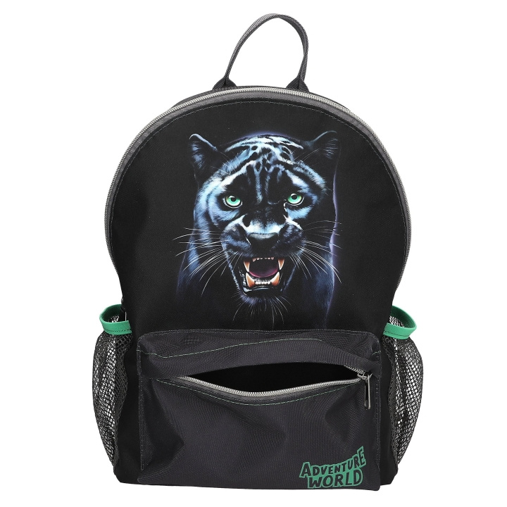Dino World Adventure World-rugzak - Panther - Donkergrijs met felgroene details in de groep SPEELGOED, KINDER- & BABYPRODUCTEN / Reizen / Kindertassen / Rugzakken bij TP E-commerce Nordic AB (D43179)