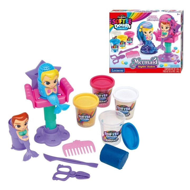 CraZart Cra-Z-Art - Softee Dough Sprankelende Zeemeermin-kapsalon (CRDOUGH12) in de groep SPEELGOED, KINDER- & BABYPRODUCTEN / Speelgoed / Figuren, Miniaturen & accessoires bij TP E-commerce Nordic AB (D43187)