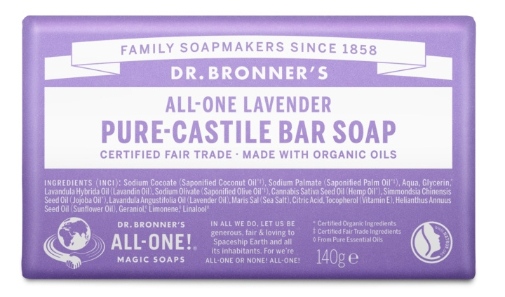 Dr. Bronner\'s - Lavendelzeep 140 g in de groep BEAUTY & HEALTH / Huidsverzorging / Lichaamsverzorging / Geurende zeep bij TP E-commerce Nordic AB (D43305)