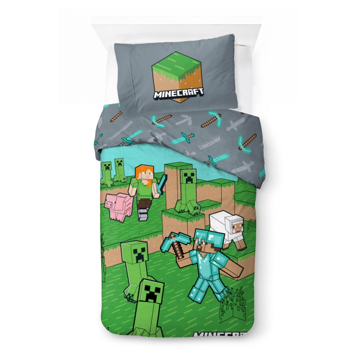 BrandMac Beddengoed - Volwassen maat 140 x 200 cm - Minecraft-dieren en -mobs (1029637) in de groep HUISHOUDEN & TUIN / Interieur / Beddengoed bij TP E-commerce Nordic AB (D43333)