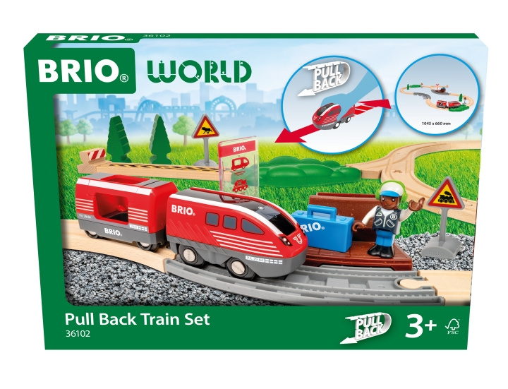 BRIO Terugtrek-treinset (36102) in de groep SPEELGOED, KINDER- & BABYPRODUCTEN / Speelgoed / Bouwspeelgoed / Brio treinrails bij TP E-commerce Nordic AB (D43488)