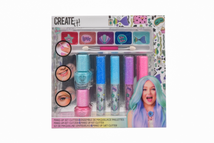CREATE it! Make-upset Glitter Mermaid, 7-delig (84141V2) in de groep SPEELGOED, KINDER- & BABYPRODUCTEN / Speelgoed / Klein huis en rollenspel bij TP E-commerce Nordic AB (D43541)