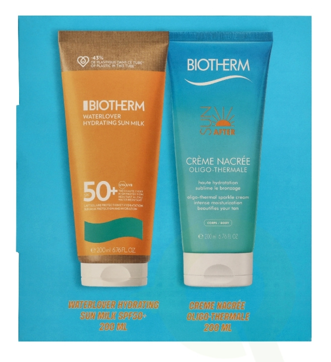 Biotherm Summer Sun Protection Giftset 400 ml Waterlover Hydrating Sunmilk SPF50 200ml/Creme Nacree Oligo Thermale 200ml in de groep BEAUTY & HEALTH / Huidsverzorging / Zonnebank / Zonnebescherming bij TP E-commerce Nordic AB (D43782)
