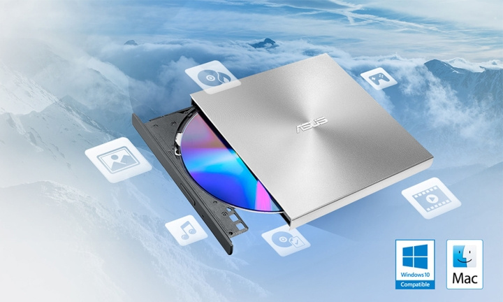 ASUS ZenDrive U8M ultraslank extern dvd-station en brander - ZilverASUS in de groep COMPUTERS & RANDAPPARATUUR / Computeronderdelen / DVD-brander bij TP E-commerce Nordic AB (D43941)