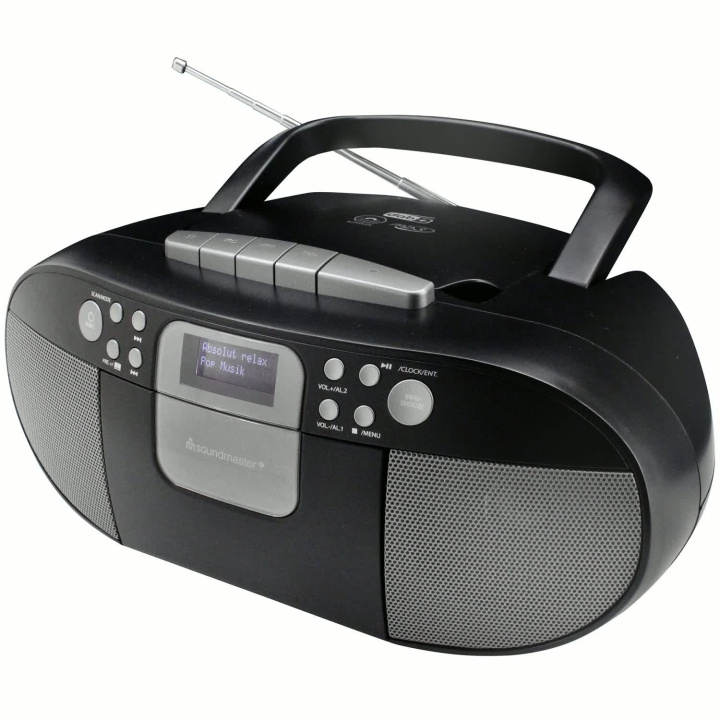 Soundmaster Boombox CD/MP3 DAB+/FM-radio Kassett USB SCD7800SW Svart/Grå in de groep HOME ELECTRONICS / Audio & Beeld / Thuisbioscoop, Hifi en Draagbaar / Draagbare audiospelers / CD spelers bij TP E-commerce Nordic AB (D44032)
