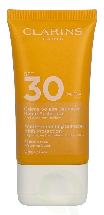 Clarins Youth-Protecting Sunscreen SPF30 50 ml in de groep BEAUTY & HEALTH / Huidsverzorging / Zonnebank / Zonnebescherming bij TP E-commerce Nordic AB (D44115)