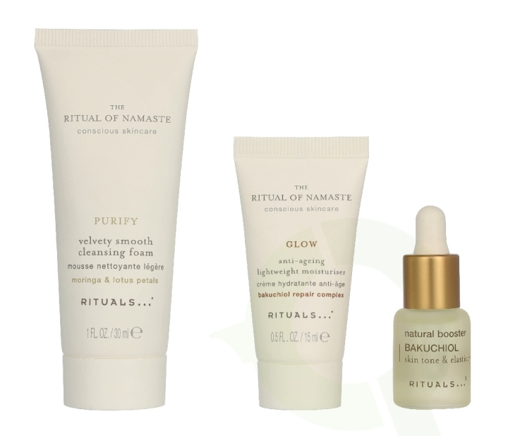Rituals Namaste Set 51.5 ml Velvety Smooth Cleansing Foam 30ml/Anti-Ageing Lightweight Moisturiser 15ml/Bakuchiol Natural Booster 6,5ml in de groep BEAUTY & HEALTH / Huidsverzorging / Gezicht bij TP E-commerce Nordic AB (D44120)