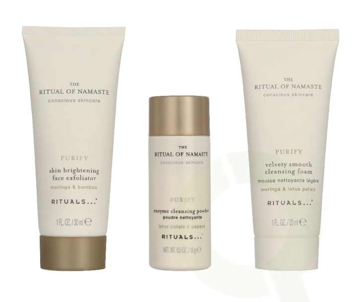 Rituals Namaste Set 75 ml Skin Brightening Face Exfoliator 30ml/Velvety Smooth Cleansing Foam 30ml/Enzyme Cleansing Powder 15gr in de groep BEAUTY & HEALTH / Huidsverzorging / Gezicht bij TP E-commerce Nordic AB (D44121)