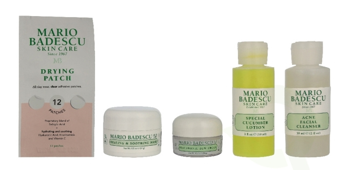 Mario Badescu Good Skin Is Forever & Clear Set 146 ml Acne Facial Cleanser 59ml/Special Cucumber Lotion 59ml/Healing & Soothing Mask 14gr/Hyaluronic Dew Cream 14gr/12 Patches in de groep BEAUTY & HEALTH / Huidsverzorging / Gezicht bij TP E-commerce Nordic AB (D44129)