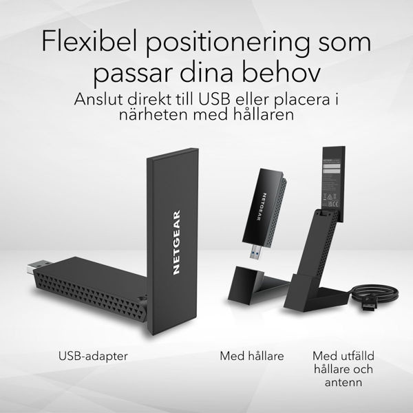 Netgear A8000 WiFi Adapter USB in de groep COMPUTERS & RANDAPPARATUUR / Netwerk / WiFi Extenders bij TP E-commerce Nordic AB (D44507)