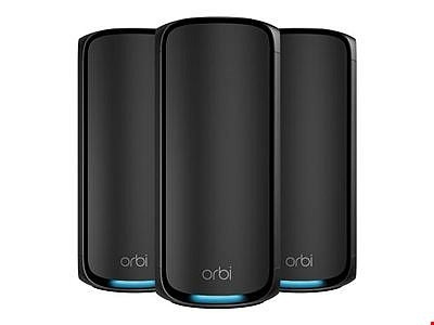 Netgear Orbi 970 Series Quad-band WiFi 7 Mesh 3-Pack, Black Edition Netgear in de groep COMPUTERS & RANDAPPARATUUR / Netwerk / Mesh netwerk bij TP E-commerce Nordic AB (D44516)