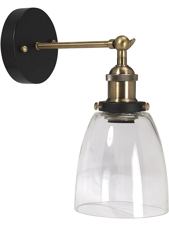 PR Home Vägglampa Kappa Svart/mäss Klar 14cm PR Home in de groep HOME ELECTRONICS / Verlichting / Wandlampen bij TP E-commerce Nordic AB (D44724)