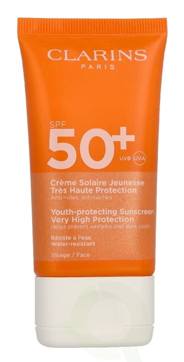 Clarins Youth-Protecting Sunscreen SPF50 50 ml in de groep BEAUTY & HEALTH / Huidsverzorging / Zonnebank / Zonnebescherming bij TP E-commerce Nordic AB (D45024)