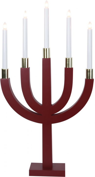 Star Trading Elljusstake 5-arm Ljusstake Elias Röd Star Trading in de groep HOME ELECTRONICS / Verlichting / Andere verlichting bij TP E-commerce Nordic AB (D45307)