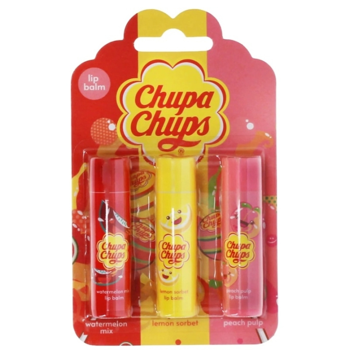 Chupa Chups Lip Balm Set 3pcs in de groep BEAUTY & HEALTH / Makeup / Lippen / Lippenbalsem bij TP E-commerce Nordic AB (D45419)