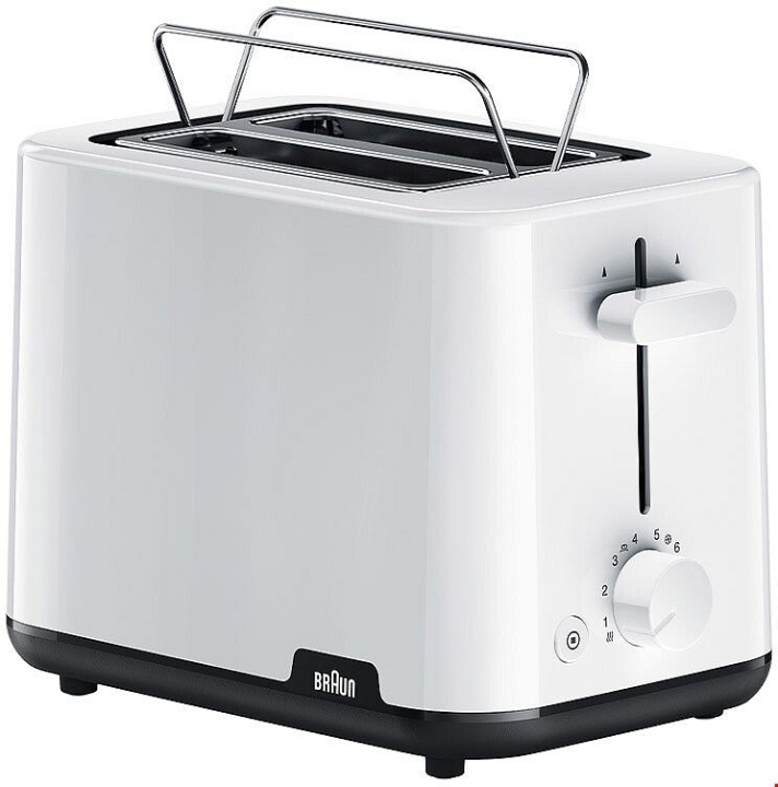 Braun Brödrost HT1010WH Braun in de groep HUISHOUDEN & TUIN / Huishoudelijke apparaten / Broodroosters & Broodgrills / Broodroosters bij TP E-commerce Nordic AB (D45469)