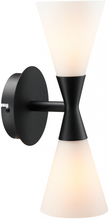 Herstal Vägglampa Harlekin Duo mattsvart Herstal in de groep HOME ELECTRONICS / Verlichting / Wandlampen bij TP E-commerce Nordic AB (D45699)
