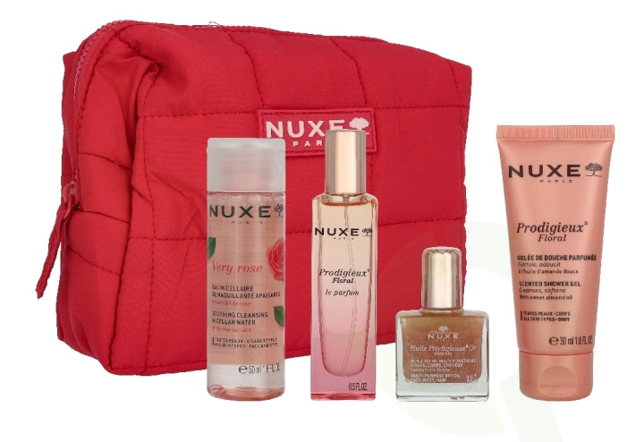 Nuxe Prodigieux Floral Travel Kit 105 ml Micellar Water 50ml/Perfume 15ml/Shimmering Dry Oil 10ml/Shower Oil 30ml in de groep BEAUTY & HEALTH / Huidsverzorging / Gezicht bij TP E-commerce Nordic AB (D45804)