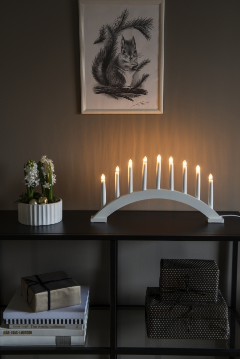 Konstsmide Elljusstake 3938-210 Vit 9 ljus Konstsmide in de groep HOME ELECTRONICS / Verlichting / Kerstverlichting bij TP E-commerce Nordic AB (D45921)