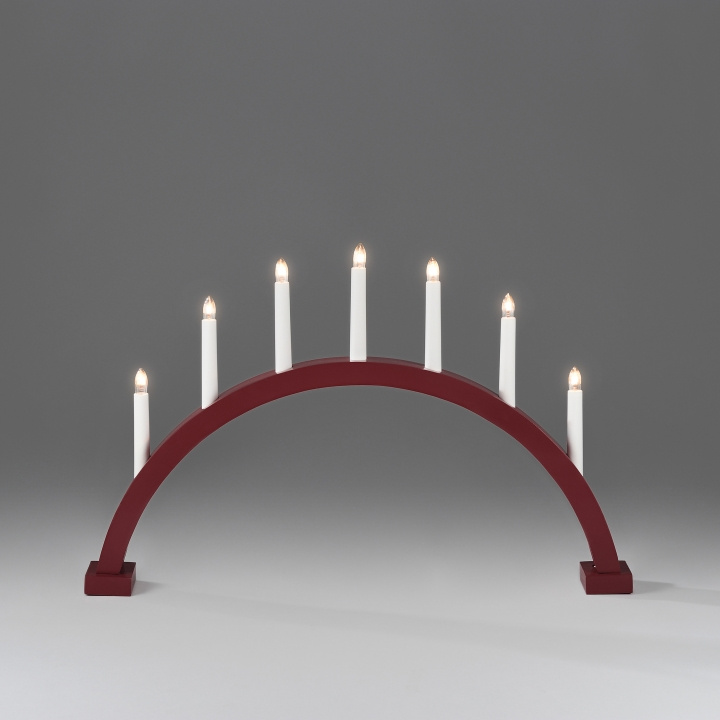 Konstsmide Elljusstake 7-arm 2272-525 båge 7 ljus röd Konstsmide in de groep HOME ELECTRONICS / Verlichting / Kerstverlichting bij TP E-commerce Nordic AB (D45949)