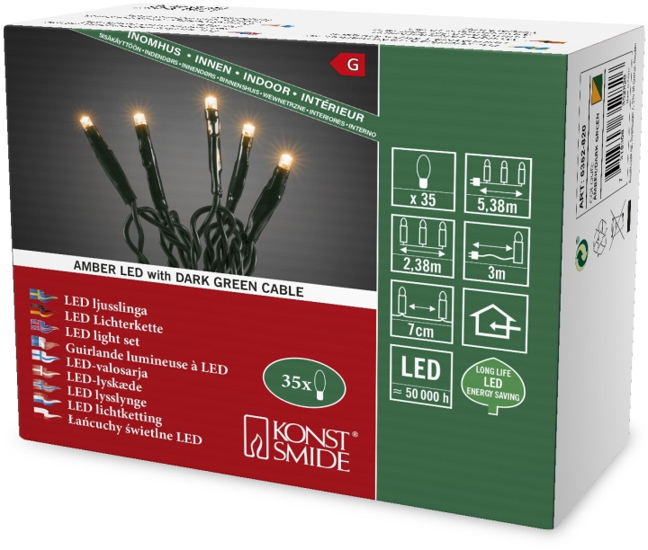 Konstsmide Ljusslinga 35 amber LED 6352-820 Konstsmide in de groep HUISHOUDEN & TUIN / Elektriciteit & Verlichting / Buitenverlichting bij TP E-commerce Nordic AB (D46008)