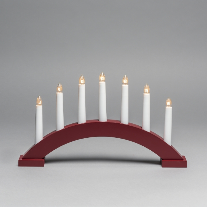 Konstsmide Elljusstake 7-arm 3972-520 7 ljus röd Konstsmide in de groep HOME ELECTRONICS / Verlichting / Kerstverlichting bij TP E-commerce Nordic AB (D46011)