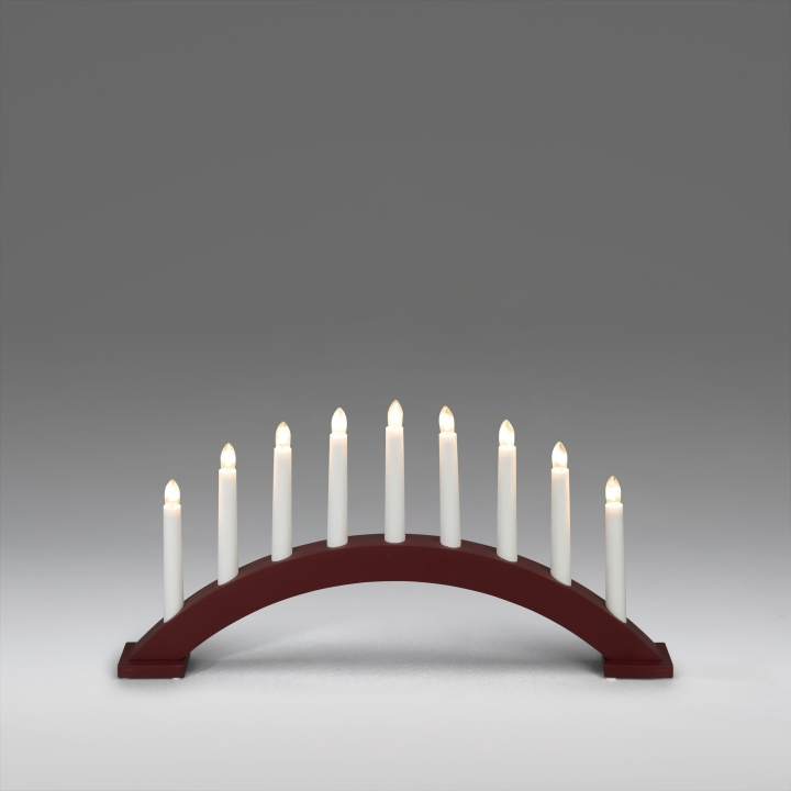 Konstsmide Elljusstake 3938-520 Matt mörkröd 9 ljus Konstsmide in de groep HOME ELECTRONICS / Verlichting / Kerstverlichting bij TP E-commerce Nordic AB (D46044)