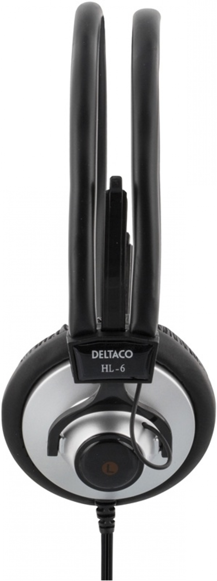 DELTACO hörlur med volymkontroll, 2,2m kabel