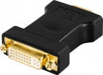 DELTACO DVI adapter analog DVI - analog VGA, ho - ha, svart DELTACO DVI adapter analog DVI - analog VGA, ho - ha, svart