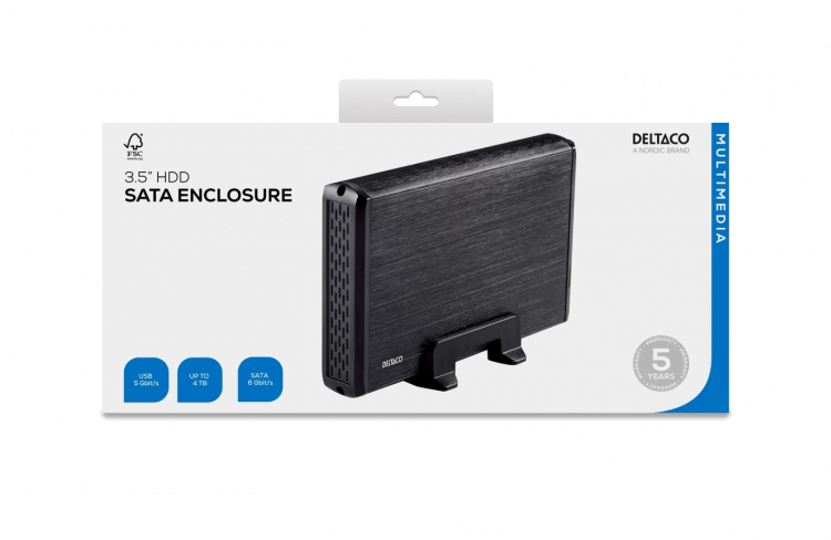 DELTACO externt kabinett för 1x3,5 DELTACO externt kabinett för 1x3,5