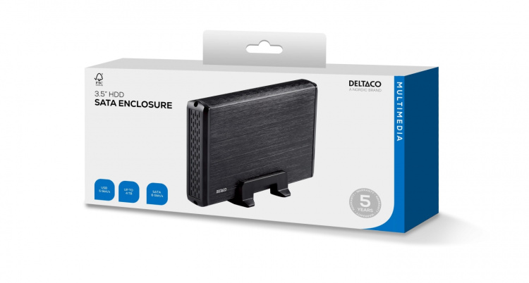 DELTACO externt kabinett för 1x3,5 DELTACO externt kabinett för 1x3,5