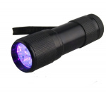 9 LED UV zaklamp, 405nm (Zwart)