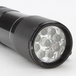 9 LED UV zaklamp, 405nm (Zwart)