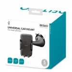 DELTACO car holder for smartphone, adjustable with suction cup, black
