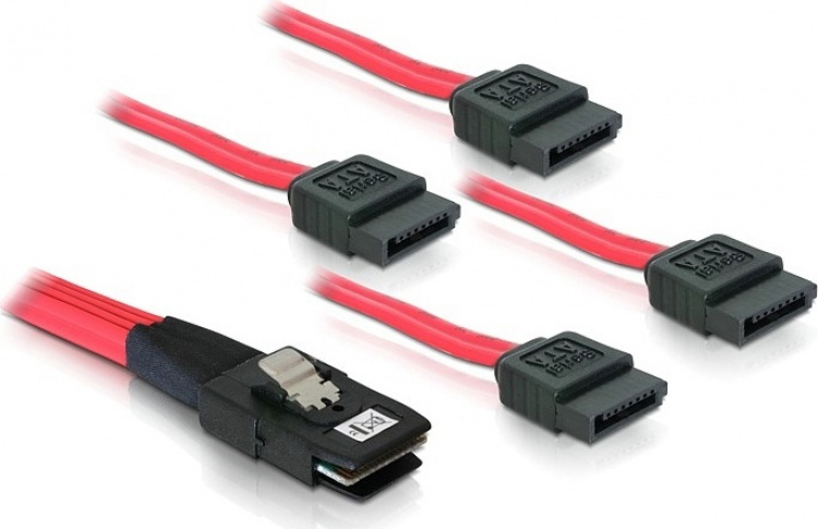 Multilane SAS-kabel SFF8087 till 4xSATA 7-pin, 1 m Multilane SAS-kabel SFF8087 till 4xSATA 7-pin, 1 m