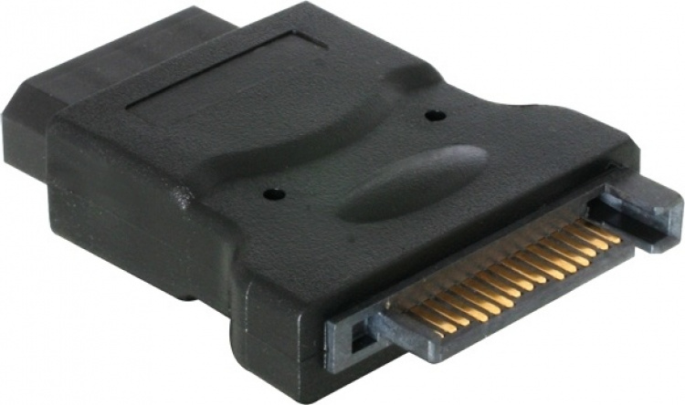 DELTACO Strömadapter 15-pin SATA hane till 4-pin Molex hona