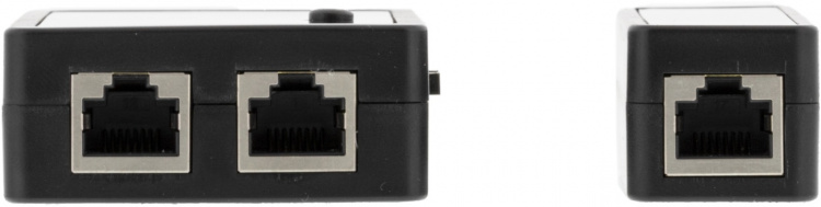 DELTACO kabeltester för RJ45/RJ12 & BNC, 2 delad, svart