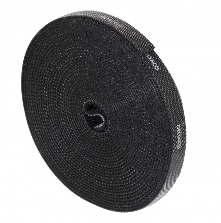 DELTACO Hook and loop fastener cable ties, width 10mm, 5m, black DELTACO Hook and loop fastener cable ties, width 10mm, 5m, black