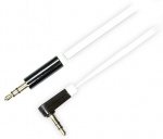 DELTACO ljudkabel, vinklad 3,5mm hane till 3,5mm hane, 1m, vit