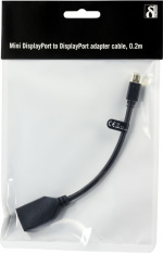 DELTACO Mini DisplayPort to DisplayPort, Ultra HD at 60Hz, 0,2m,