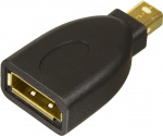 DELTACO Mini DisplayPort ha naar DisplayPort ho, zwart (MDP-DP)