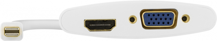 DELTACO mini DisplayPort till HDMI och VGA-adapter, 0,25m, vit