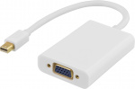 DELTACO mini DisplayPort naar VGA-adapter met audio, 0,25 m, wit (DP-VGA14)