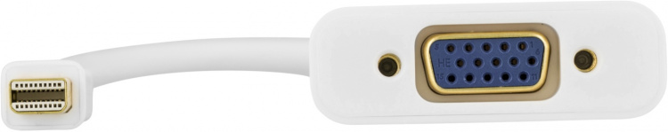 DELTACO mini DisplayPort naar VGA-adapter met audio, 0,25 m, wit (DP-VGA14)