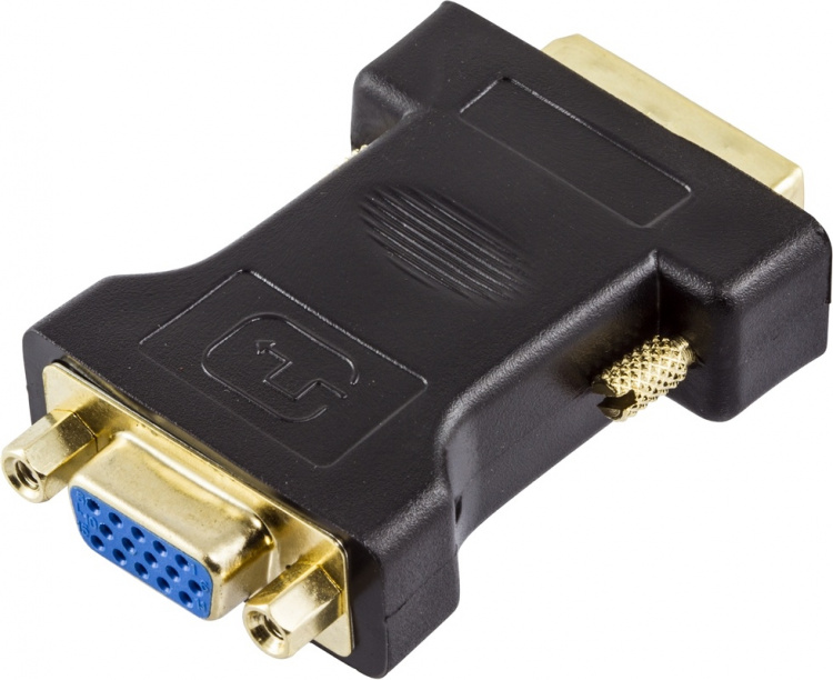 DELTACO DVI adapter analog DVI - analog VGA, ha - ho, svart DELTACO DVI adapter analog DVI - analog VGA, ha - ho, svart