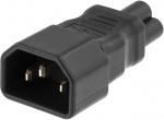 DELTACO Srömadapter, IEC 60320 C14 till IEC 60320 C5, 250V/2,5A, svar