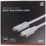 DELTACO active HDMI cable, HDMI High Speed with Ethernet, 15m, white DELTACO active HDMI cable, HDMI High Speed with Ethernet, 15m, white